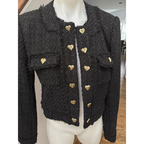 Generation Love Black Vera Tweed Jacket Size M - Picture 4 of 6